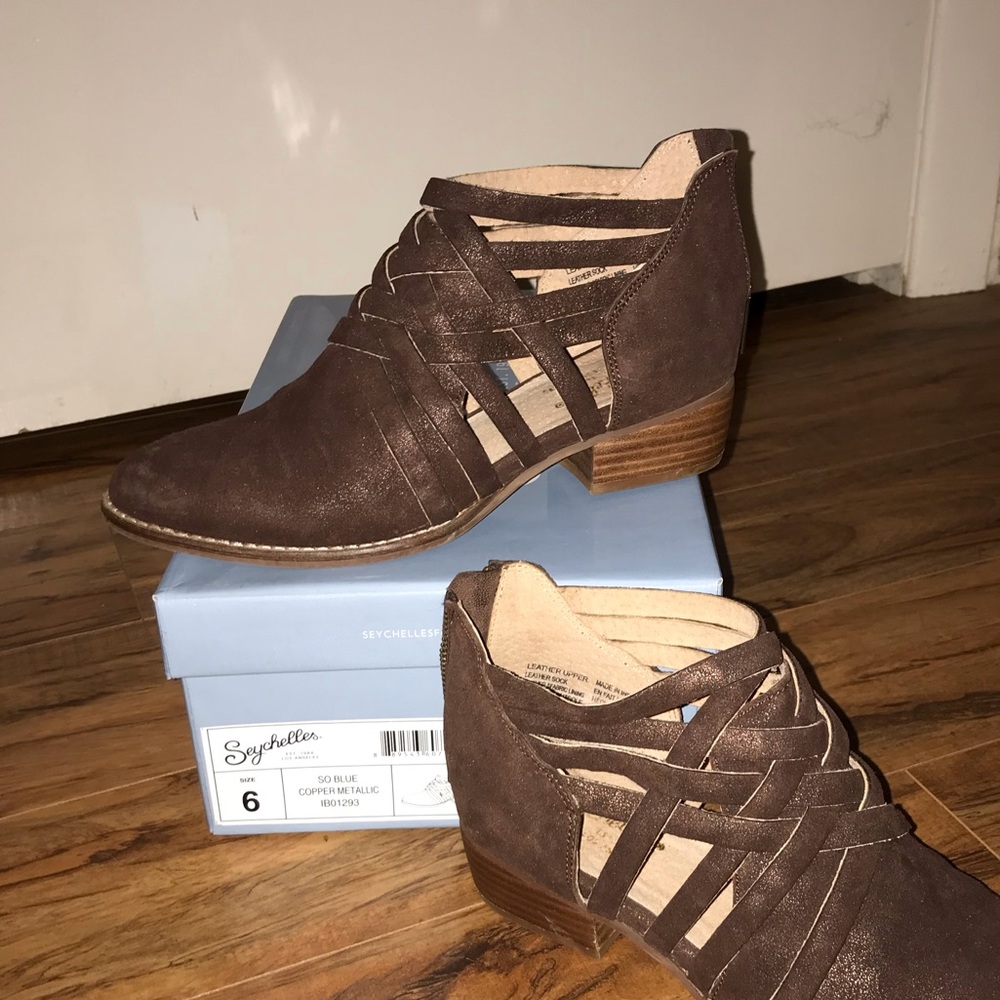 LEATHER copper metallic booties from Nordstrom, PEEFECT